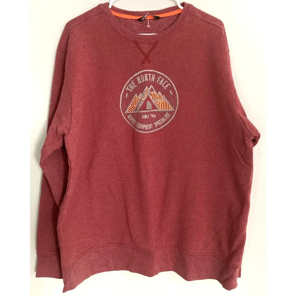 The North Face Sweatshirt Mens XL Crewneck Fleece Alpine Graphic Pullover EUC